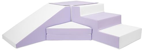 Velinda Set di 4 mattoncini da gioco in schiuma (colore: bianco, viola)