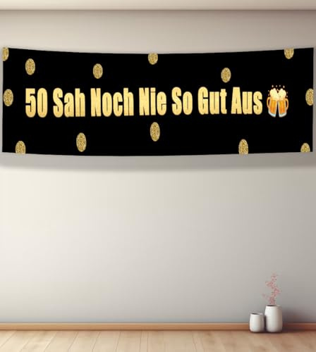50. Geburtstag Dekoration Lustige Banner, 50 sah noch nie so gut aus - Dekoration und Partyzubehör zum 50. Geburtstag für Frau Frauen Mütter Mädchen Männer Freunde Romantik