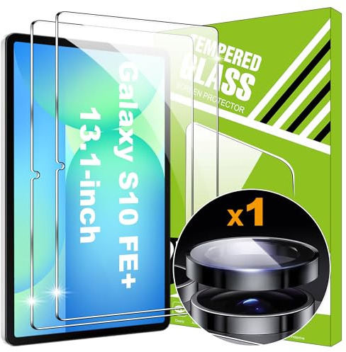 Lemxiee Schutzfolie für Samsung Galaxy Tab S10 FE+ & S10 FE Plus 13.1 Panzerglas [2+1 Stück] Kameraschutz + HD 9H Härte Displayschutz Folie Displayschutzfolie