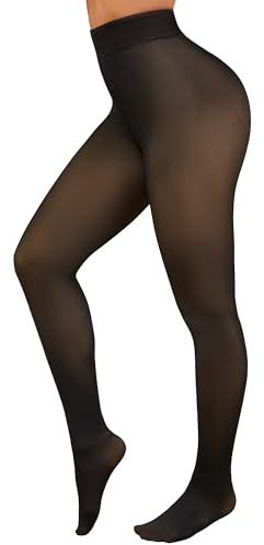 Tialfas Thermo Strumpfhose Damen, Fleece Warme Dicke Gefütterte Strumpfhosen Warm und Transparent Leggings High Waist Pantyhose Winter