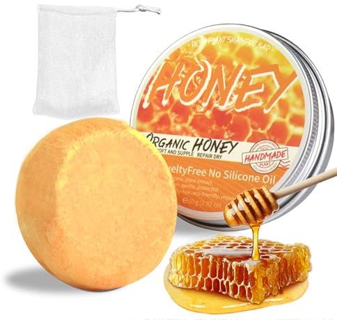 Shampoo solido, shampoo al miele Bar – Shampoo solido con pappa reale, sapone per la crescita dei capelli, shampoo per uomo e donna, nutriente, rinforzante e volumizzante