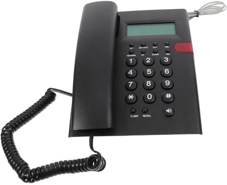 HOMSFOU Téléphone Fixe Affichage Appelant pour Bureau et Maison, Touches Larges, Matériau Abs Solide, pour Seniors et Adolescents Bureau