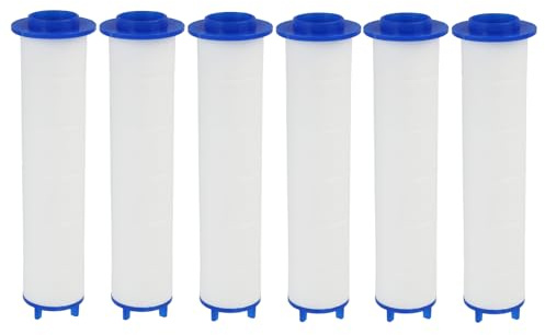 6 Pièces Filtres de Douche Remplaçables 9,5 x 2 cm - Filtre pour Pommeau de Douche, Élimination du Chlore, du Fluorure et des Particules, Filtration en Trois Couches pour une Eau Plus Douce et Pure