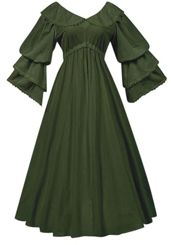 LKRSEEF Robe Victorienne Femme Grande Taille Gothique Chic Robe Médiévale Élégante 1900 Époque Chic Deguisement Marquise Grande Taille Moyen Age Baggy Costume Medieval Souple