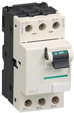 WURKVGMK Disjoncteur Moteur GV2LE08 GV2-LE08, GV2, 3P, 4 A, magnétique, Commande à Bascule, bornes à vis