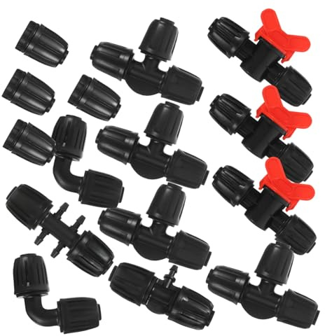 Toyvian 20pièces Raccords Tuyaux PE pour Irrigation Goutte à Goutte Connecteurs Multiprises Étanches pour Jardin Accessoires Légers Et Durables pour Systèmes Arrosage