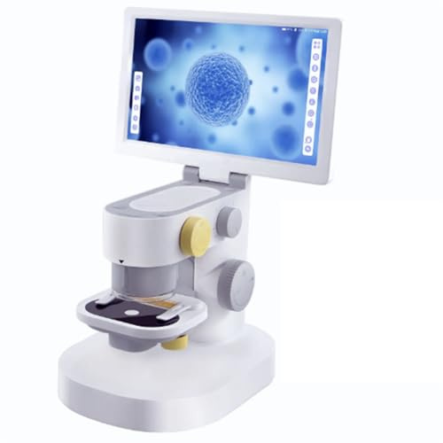 Microscopio digitale con touch screen pieghevole, ingrandimento 1200x, video HD 1080p, 3 gruppi di obiettivi per laboratorio e salone di bellezza