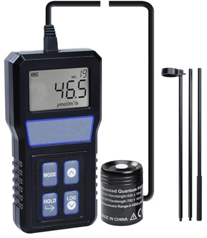 Handheld Portable Light Meter, 0-4000 Umol/m²/s Range with Recording for Photography, Headlights, Set Design, Factories
