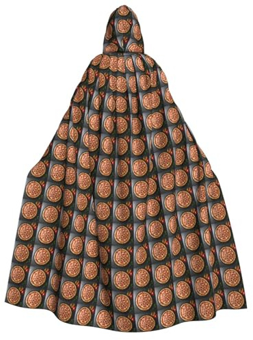 asbwuo Large Pizza Print Unisex Adult Hooded Cloak Costume Halloween Christmas And Carnival Theme Parties