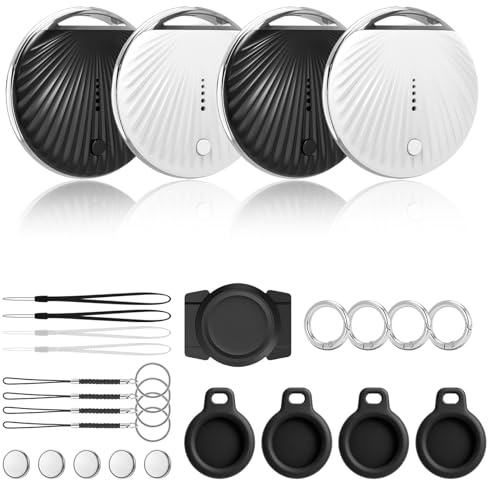 4X Magnet GPS Tracker Auto Ohne ABO, GPS Tracker Auto für Apple „Wo Ist?“ | GPS Tracking Auto (Nur iOS), Magnet Trackers Keine ABO,Echtzeit-Ortung, App-Steuerung,Magnetischer Tracker mit Silikonhülle