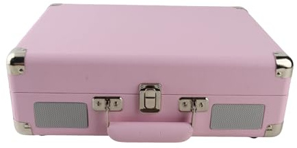 Fesjoy Giradischi in Vinile Vintage Fonografo Registrazione USB 33/45/78 Giri/min Supporto per Giradischi in Vinile da 7/10/12 Pollici con Altoparlanti per gli Amanti della Musica Marrone/Nero (Rosa)