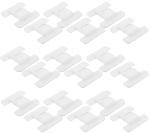 BAZEITFLOW Serrature di Sicurezza per per Mobili da Cucina e Armadietti 20 Pezzi Bianco Adesivo Protezione Antischiacciamento per Cassetti e Porte Accesso Facilitato per Adulti per Uso