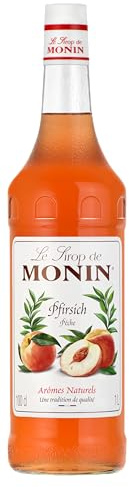 MONIN Sirup Pfirsich 1,0 l | Authentischer Pfirsichgeschmack für Cocktails, Limonaden, Desserts und fruchtige Getränkekreationen