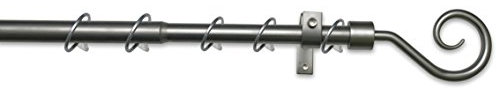 Gardinia 5855 Komplettstilgarnitur Hook, Durchmesser 16 mm, ausziehbar, 130-240 cm, Silber