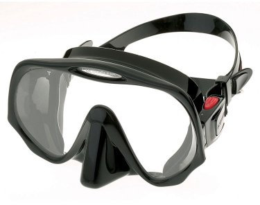 Atomic Aquatics Rahmenlose Maske zum Tauchen und Schnorcheln - Medium Black
