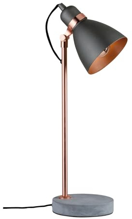 Paulmann 79624 Neordic Orm Tischleuchte max. 1x20W Tischlampe für E27 Lampen Nachttischlampe Grau/Kupfer matt 230V Metall/Beton ohne Leuchtmittel