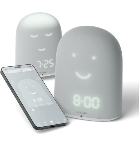 Réveil Enfant REMI - Réveil Éducatif pour Apprendre à Dormir Plus + Babyphone + Veilleuse + Boîte à Histoires + Suivi du Sommeil - Gris Nuage