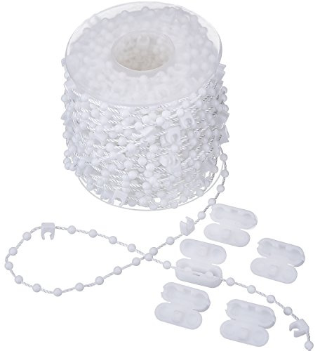 Shappy 20 Meter Vertical Blind Bottom Chain with 5 Pieces Plastic Chain Connectors for 3.5 Inch/ 89 mm Slats