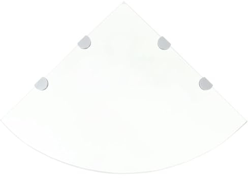 vidaXL Corner Shelf with Chrome Supports Glass Clear 45x45 cm