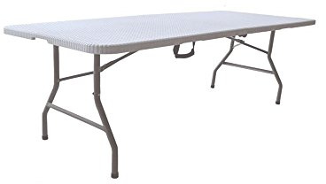 Briconess.com Tavolo Pieghevole in Acciaio e plastica 240x76x74 h cm
