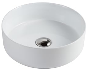 Lavabo cylindrique en céramique blanche, 12 x 36 cm (hauteur x diamètre), lavabo sur plan de travail, pour salles de bains à superposer