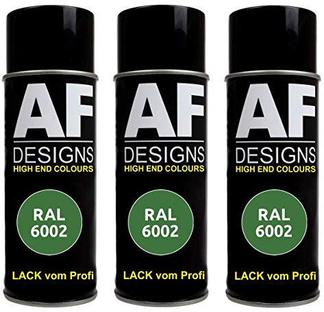 Alex Flittner Designs 3x RAL Lackspray Autolack Buntlack Spraydose RAL6002 LAUBGRUEN seidenmatt