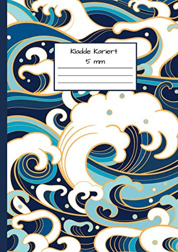 Kladde Kariert 5 mm: Notizbuch DIN A4 - Kladde kariert 5 mm - 110 Seiten - Notizheft, Tagebuch, Schreibbuch - Wellenmuster