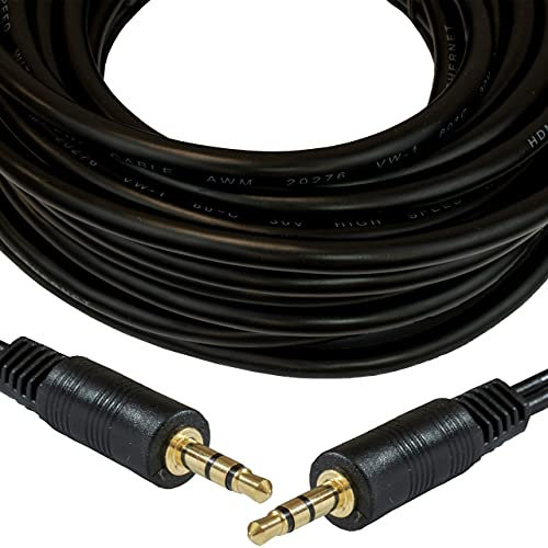Pebble Eleven 10M Long Premium AUX Cable 3.5mm Jack To Jack Stereo Audio Sound Lead Gold Plug