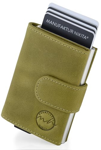 Manufaktur Nikita® Kreditkartenetui Echtleder | Geldbörse mit RFID-Schutz | Wallet für 10 Karten | für Damen und Herren mit schöner Geschenkbox