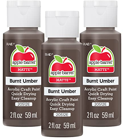 Apple Barrel 20512EA Lot de 3 peintures acryliques Terre d'ombre brûlée 59 ml