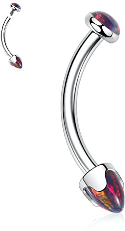 hengkaixuan G23 Titan Augenbrauenpiercing Schmuck Augenbrauenringe Curved Barbell 16G Augenbrauen Bauchnabelring Nabelringe Rook Daith Ohrringe Lippenring Augenbrauenschmuck 6mm-12mm