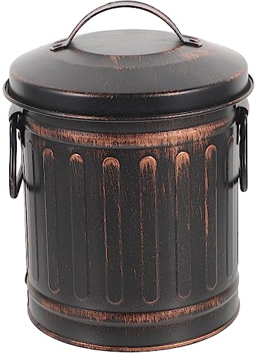 LIFKOME Ascheeimer Mit Deckel Vintage-Eisen-Kamineimer Grillkohleeimer Heißer Ascheeimer Kleiner Kohlebehälter Für Kamine Feuerstellen Öfen Grill