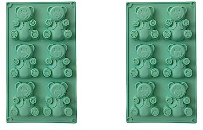 Guangcailun 2 stücke Formen Tiere Kuchen Silikon Backform Desserts Backformen Dekorieren Handgemachte Gadget Zubehör Form, Hellgrün