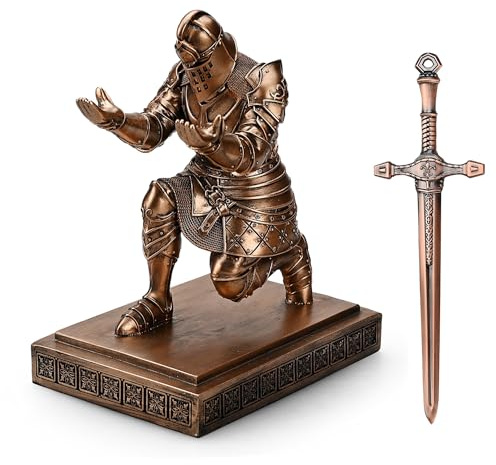 HDMbigmi King's Guard Knight Stiftehalter, Schreibtisch & Zubehör Organizer, Harz, Stifthalter als Geschenk für Büro und Zuhause (Kupfer)