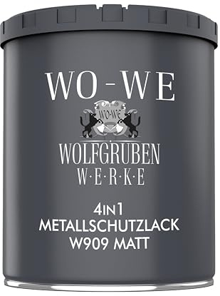 WO-WE Metallschutzlack 4in1 Metalllack Metallfarbe Metallschutzfarbe MATT W909 Schwarz - 750ml