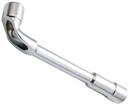 Housoutil Clé à Double Tête en L Polie Argentée, Clé Pipe Perforée, Matériau Chrome Vanadium, Usage à Domicile Usine, Design à Double Embout Pratique