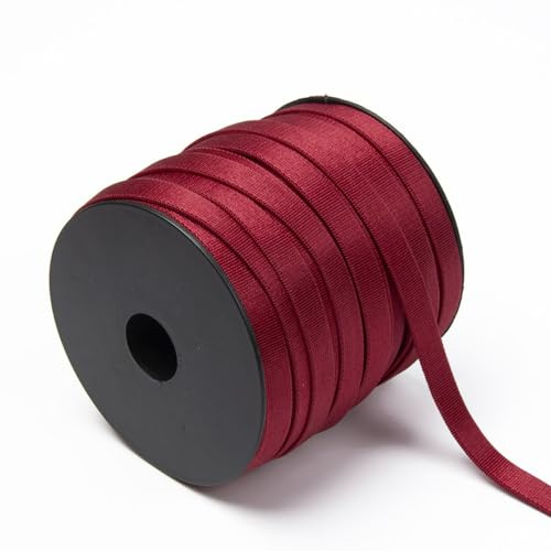 Bande élastique de 10 m de large - 15 mm de large - Pour la couture - Pour bricolage, artisanat, sous-vêtements, bretelles de soutien-gorge, vêtements, ceintures, bordeaux