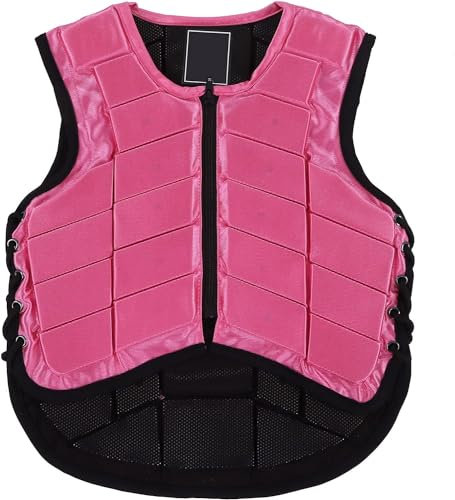Reitweste, Sicherheitsweste, Schutzausrüstung, Körperschutz, Stoßdämpfungsweste für Kinder, Rosa, Größe XS