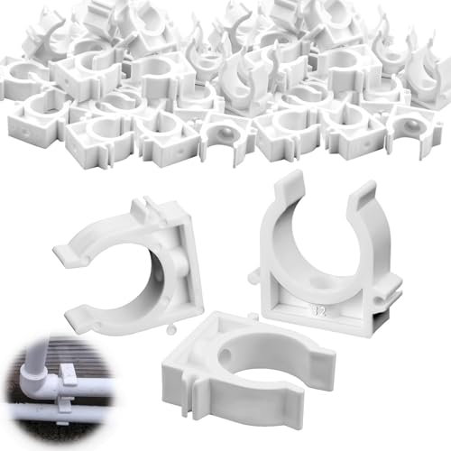 SWTYExt Abrazaderas 60 Piezas Para Tubo 32 mm Blanco - Plástico PP Reutilizable Para Conduit y Tubo Vacío
