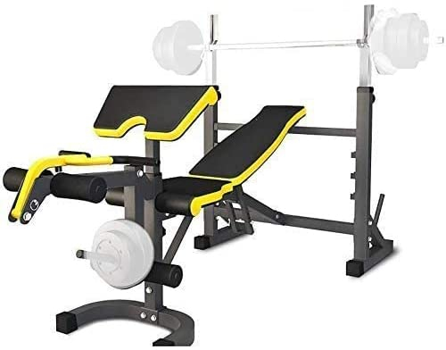 Langhantelablage, Kniebeugenständer, verstellbar, Bankdrücken-Ablage, Kniebeugenablage, Hantelbank, multifunktionale Langhantelablage, Fitnessgeräte-Set, Bankdrücken, Langhantel, Hantelablage