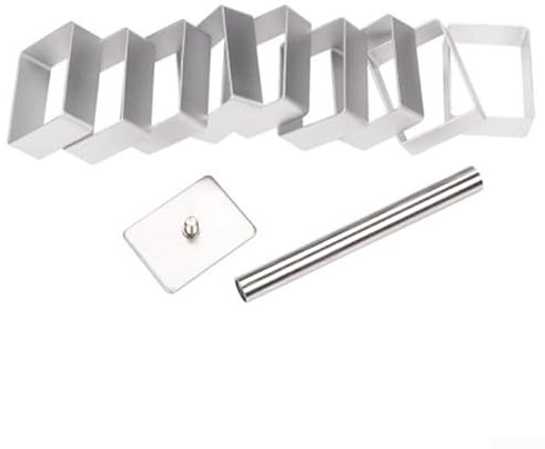 Jayruit Lot de 10 emporte-pièces rectangulaires en acier inoxydable pour gâteaux et biscuits pour fêtes de famille, 3M86S5FOI5LA957U7TZ6O662AYC
