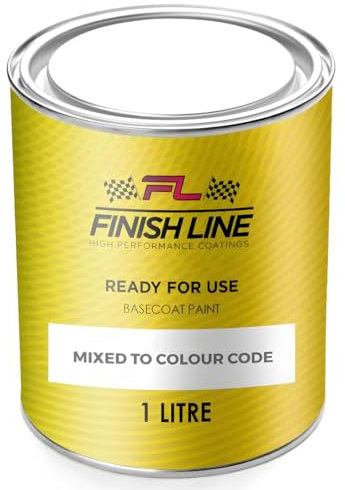 FINISH LINE Peinture noire métallisée prête à l'emploi 1 l pour jantes en métal, plastique, aluminium, pare-chocs, fibre de verre GRP pour Land Rover 820/PAB Santorini