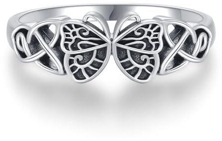 StoryEtain Schmetterling Ringe 925 Sterling Silber 7# Schmetterlingsring Tier Ring für Damen Schmetterling Schmuck Geschenke für Frauen Geburtstagsgeschenk