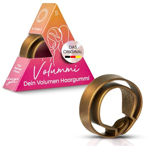 Volummi Haargummi Bronze Glow S – Mehr Volumen für dünnes Haar | Innovativer Zopfgummi für sichtbar mehr Volumen im Pferdeschwanz – starker Halt & haarschonend, das Original Made in Germany.