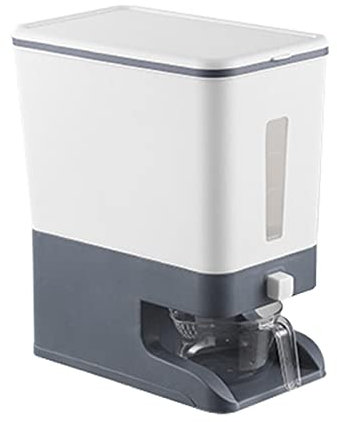 Pleayietoopiatiey Rice Dispenser Multifunctional Storage Container Cereal Dispenser for Rice Gray, Grey