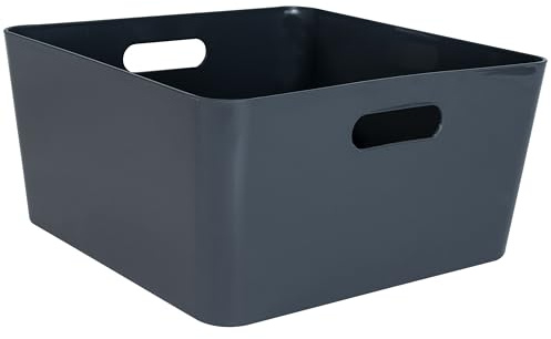 4x Ordnungsbox 15cm hoch Anthrazit 30x30cm Wandregal Box für Würfelregal