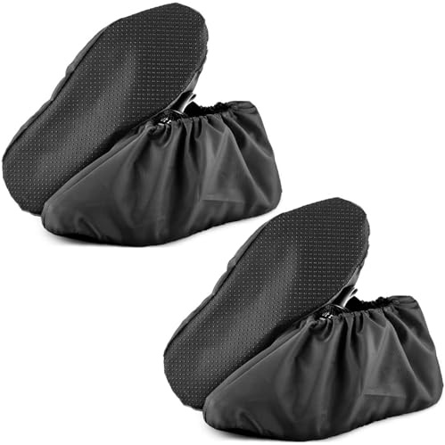 2 Paia di Copriscarpe Riutilizzabili, Copriscarpe Lavabili Antiscivolo, Protezioni per Scarpe per la Casa, Protezione per Pavimenti in Moquette, Copriscarpe per Interni Antipolvere