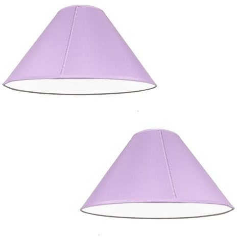 Pack of 2 - Empire Cotton Coolie Lamp Shades for Table Lamps and Pendant Ceiling Lights - 30cm Dia (Lilac)