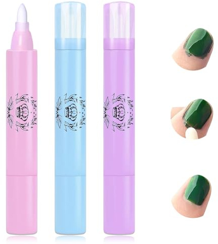 3 Stück Nagellackentferner Stifte mit Baumwollköpfen, 9 Austauschbaren Ersatzspitzen zum Entfernen von Nagellack-Graten,Nachfüllbar Nail Art Maniküre Korrekturstifte mit -Lila+Rosa+Blau