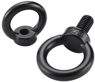 Generisch 304 Edelstahl schwarze Beschichtung Ringschrauben M3 M4 M5 M6 M8 M10 M12 M14 M16 M18 M20 M24 Heberingschrauben Muttern(M6 NUTS 10PCS)